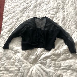 Thalia Sodi Women’s Black Sheer Cropped Quarter-Sleeve Shrug